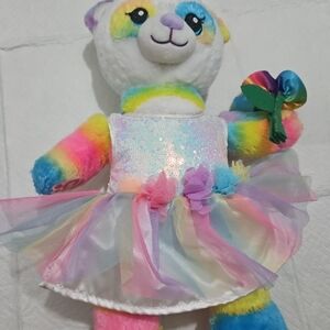 Build A Bear Rainbow Dream Plush Bear With Tutu Dress